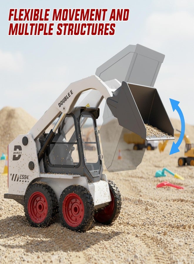 DOUBLE E RC Skid Steer Loader Toy for Kids,1:14 Scale Remote Control Construction Truck with Lights Sound & Sounds 2.4GHz RC Truck Toy, 360°Rotation,RC Front Loader Tractor Engineering Vehicles - Image 5